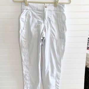 Athleta Flat Front White Capri Pants